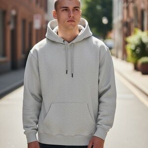 Men's Gray Hoodie /Heavyweight Organic Brushed Hood